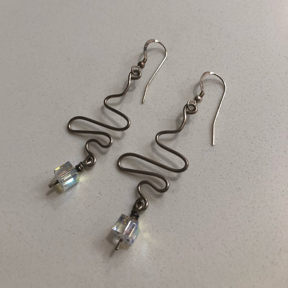 Boutique Handmade Sterling Siver Zig Zag Earrings
